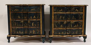 A Vintage Pair of Serpentine Front Chinoiserie