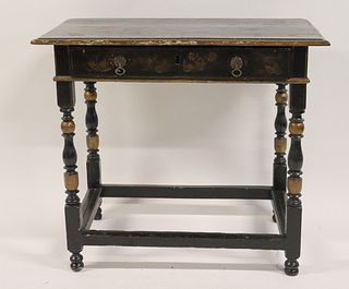 18th / 19th Century Paint Decorated 1 Drawer Table