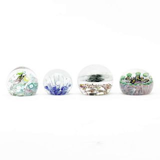 Lot of Four (4) Studio Art Glass Paperweights