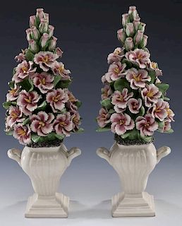 Pair of Mottahedeh Italian Flower Arrangements