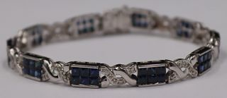 JEWELRY. Signed 18kt Gold, Sapphire, and Diamond
