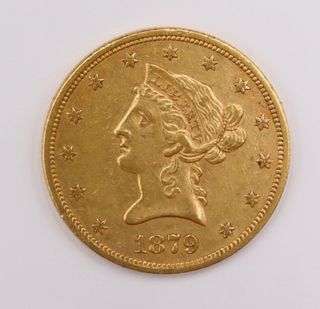 NUMISMATICS. 1879 S $10 Liberty Head  Eagle Gold