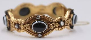 JEWELRY. Victorian 14kt Gold, Banded Agate and