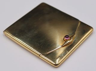 GOLD. Continental 18kt Gold and Colored Gem Case.