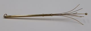 GOLD. Signed Cartier 18kt Gold Swizzle Stick.