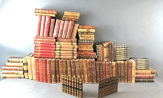 100 Mostly Scandinavian Leather Bound Books