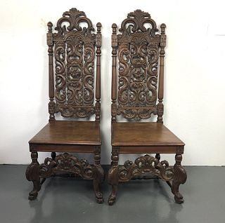 A Pair of Jacobean Style Chairs
