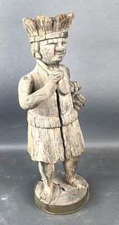 Native American Carved Wood Cigar Statue