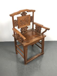 Asian Style Carved Hardwood Armchair