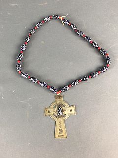 Charles Arnaldi Silver Cross with Trade Beads.