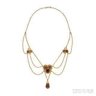 Gold and Citrine Necklace