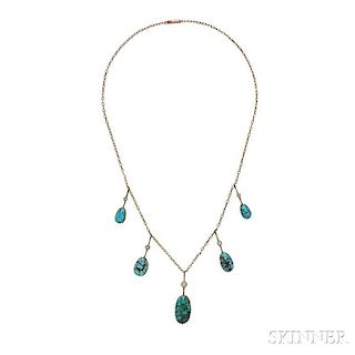 9kt Gold and Turquoise Necklace