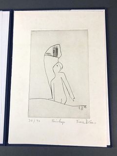 Franz Blaas Signed Lithograph in Case