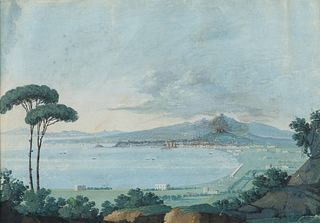 19th Century Travel Landscape Possibly Bay of Naples