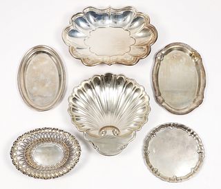 6 English & American Sterling Silver Serving Trays