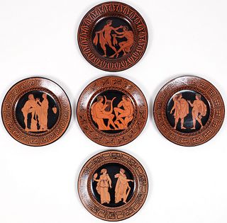 Five Giustiniani Red Figure Pottery Plates