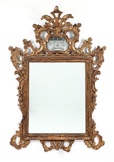Northern Italian Rococo Giltwood Mid-18th Century Mirror