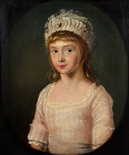 French School oil portrait of a Young Girl