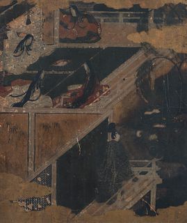 18th or 19th Century Japanese Scroll or Screen Fragment 