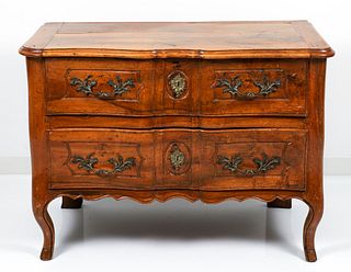 Louis 15th Style walnut serpentine front two drawer Chest