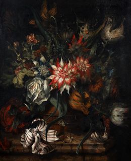 18th or Early 19th C. Northern European Style Still Life of Flowers 