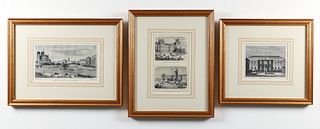 3 framed Views of 19th Century Paris