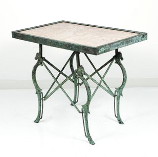 Bronze and Marble Coffee Table after Etruscan Antiquity