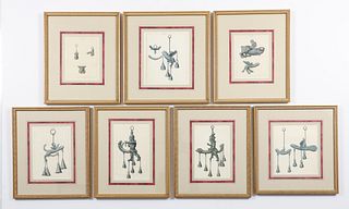 7 framed prints Good-luck windchime from Pompeii
