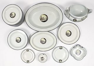 late 18th or Early 19th Century English soft paste Dinner Set