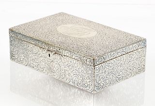 Engraved Sterling Silver Jewelry Box