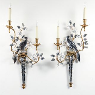 Pair of Rock Crystal Wall Sconces attrib. to Bagues