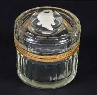 Lidded Box with French Crystal Sulphide of Napoleon