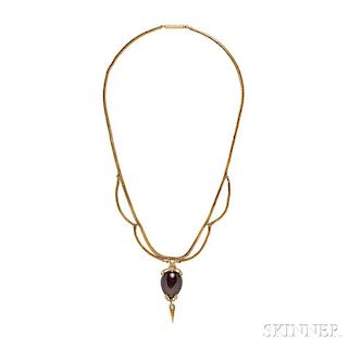 Antique Gold and Garnet Carbuncle Necklace