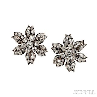 Antique Diamond Flower Earrings