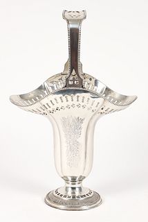 Silver Plated Repousse Vase with Handle circa 1900