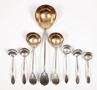 Collection of Coin and sterling silver Ladles