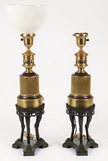 Pair of Converted Kerosene Lamps 