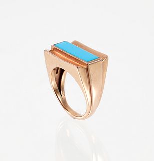 14K Rose Gold Turquoise Ring