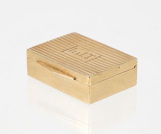 14K Yellow Gold Pill Box