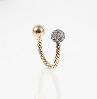 Gold Ball Diamond Key Ring 