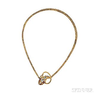Gold Gem-set Necklace