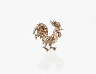 14K Yellow Gold Rooster Tie Tack