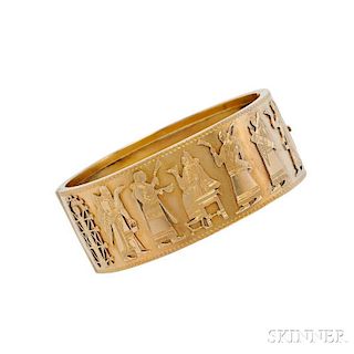 Gold Assyrian Revival Bracelet