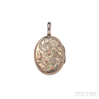 Aesthetic Movement Rose Gold and Silver Locket