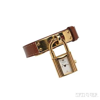 Lady's Gold-plated Steel "Kelly" Wristwatch, Hermes