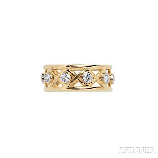 18kt Gold, Platinum, and Diamond Band, Schlumberger, Tiffany & Co.