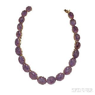14kt Gold and Carved Amethyst Suite, Trio