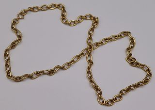 JEWELRY. 18kt Gold Chain Link Necklace.