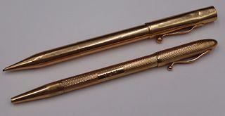 GOLD. Tiffany and Cartier 14kt Gold Pens.