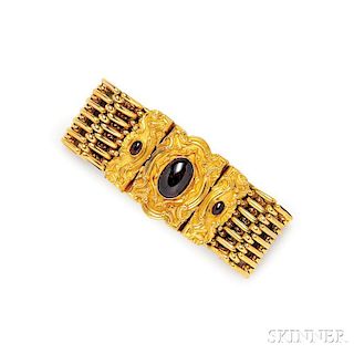 Antique Gold and Garnet Carbuncle Bracelet